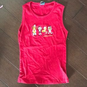 Paul frank sleeveless red tank with characters